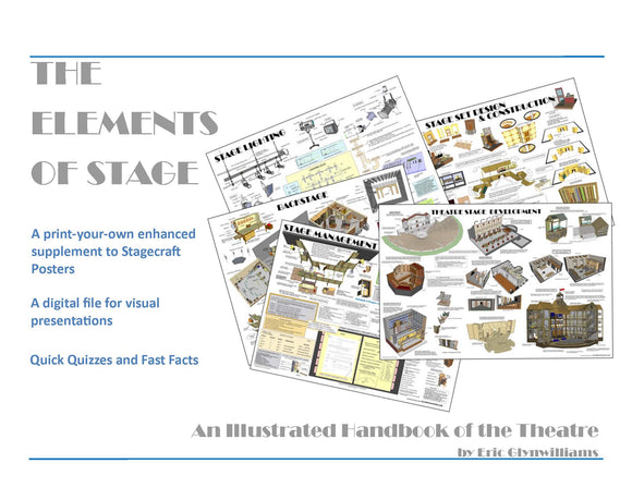 The Elements of Stage Handbook is a 60 page print your own supplement to Stagecraft Posters. The digital files are designed for visual presentations and contains quick quizzes and fast facts.